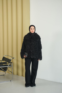 Kıvırcık Astarlı Kürk Siyah