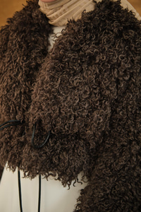 Kıvırcık Detay Kürk Kaban Kahverengi