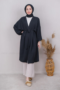 Uygun Fiyatlı KOL BAGCIKLI KIMONO SIYAH | Loccomoda.com 