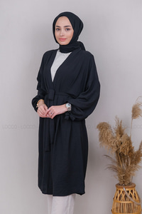 Uygun Fiyatlı KOL BAGCIKLI KIMONO SIYAH | Loccomoda.com 