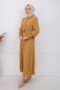 Uygun Fiyatlı KOL BUZGULU DUGMELI ELBISE | Loccomoda.com 