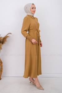 Uygun Fiyatlı KOL BUZGULU DUGMELI ELBISE | Loccomoda.com 