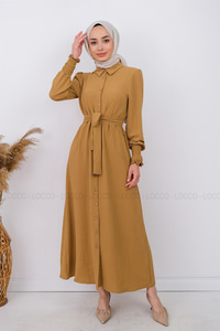 Uygun Fiyatlı KOL BUZGULU DUGMELI ELBISE | Loccomoda.com 