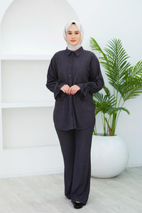 Kol Fırfır Detay Bürümcük İkili Takım Gri