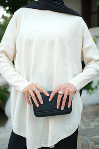 Kol Lastik Detay Tunik Ekru