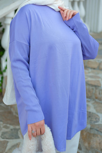 Kol Lastik Detay Tunik Lila