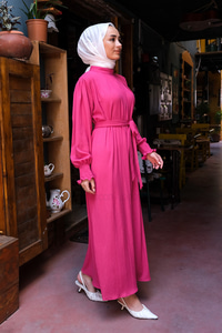 Uygun Fiyatlı KOL LASTIKLI GOFRE ELBISE | Loccomoda.com 