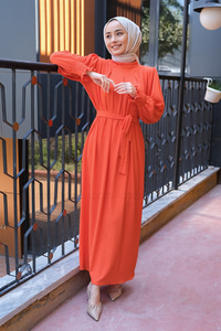 Uygun Fiyatlı KOL LASTIKLI GOFRE ELBISE | Loccomoda.com 