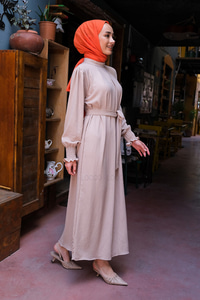 Uygun Fiyatlı KOL LASTIKLI GOFRE ELBISE | Loccomoda.com 