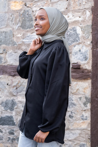 Uygun Fiyatlı KOL LASTIKLI GOMLEK SIYAH | Loccomoda.com 