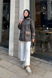 Kolları Apoletli Trenç Kahverengi