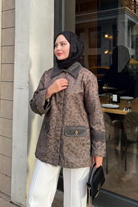 Kolları Apoletli Trenç Leopar