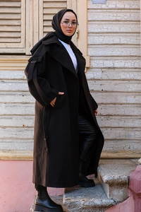 Kolları Cepli Astarlı Kaşe Siyah