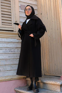 Kolları Cepli Astarlı Kaşe Siyah