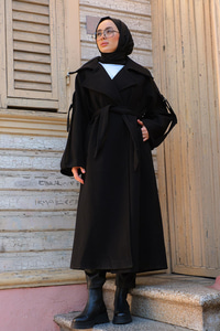 Kolları Cepli Astarlı Kaşe Siyah