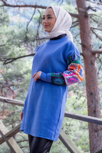 Uygun Fiyatlı KOLLARI ETNIK DESEN TUNK MAVI | Loccomoda.com 