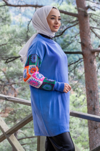 Uygun Fiyatlı KOLLARI ETNIK DESEN TUNK MAVI | Loccomoda.com 