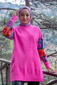 Uygun Fiyatlı KOLLARI ETNIK DESEN TUNK PEMBE | Loccomoda.com 