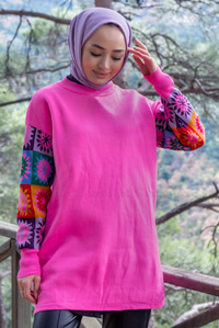 Uygun Fiyatlı KOLLARI ETNIK DESEN TUNK PEMBE | Loccomoda.com 