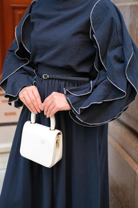 Kolları Süs Dikişli Takım Lacivert