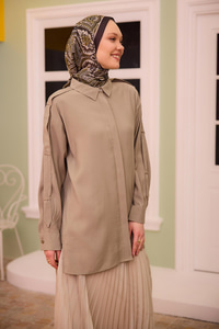 Kolu Apolet Detaylı Gömlek Yeşil