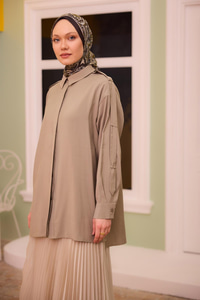 Kolu Apolet Detaylı Gömlek Yeşil