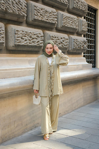 Kolu Kurdele Detay Takım Haki Yeşil