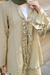 Kolu Kurdele Detay Takım Haki Yeşil