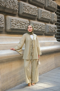 Kolu Kurdele Detay Takım Haki Yeşil