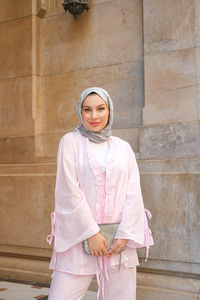 Kolu Kurdele Detay Takım Pembe