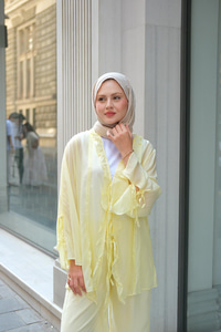 Kolu Kurdele Detay Takım Sarı