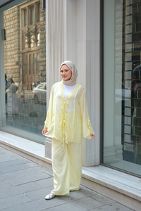 Kolu Kurdele Detay Takım Sarı