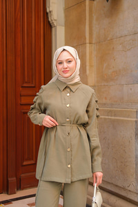 Kolu Pileli Modal Takım Küf Yeşil