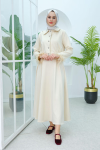 Kolu Tüylü Bluz Etekli Takım Taş