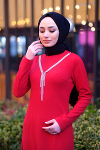 Uygun Fiyatlı KOLYE DETAY ABIYE KIRMIZI | Loccomoda.com 