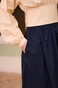 Kontrast Renkli Bluzlu Takım Bej