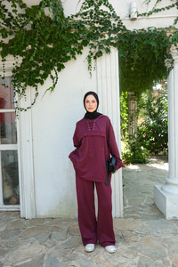 Kordonlu Takım Bordo