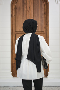 Korsaj Kemer Detaylı Büzgülü Gömlek Beyaz