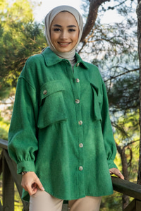 Uygun Fiyatlı KORUK CEPLI SALAS GOMLEK YESIL | Loccomoda.com 