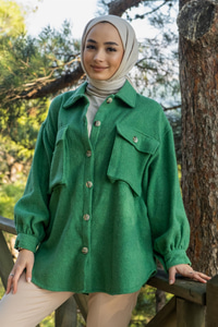 Uygun Fiyatlı KORUK CEPLI SALAS GOMLEK YESIL | Loccomoda.com 