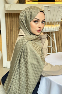 Koza Desen Jakar Şal  Açık Yeşil