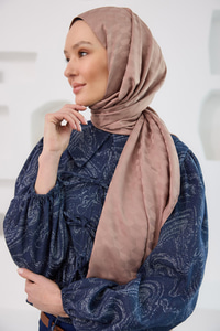 Koza Desen Jakar Şal  Koyu Gül Kurusu