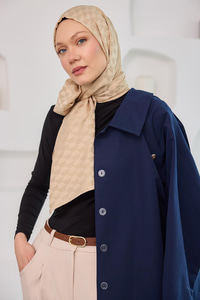 Koza Desen Jakar Şal  Kum Beji