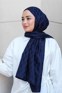 Koza Desen Jakar Şal Lacivert