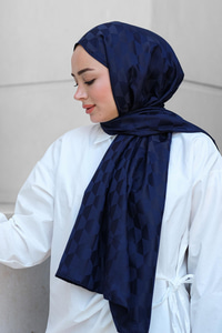 Koza Desen Jakar Şal Lacivert