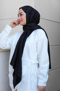 Koza Desen Jakar Şal Siyah