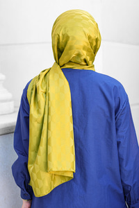 Koza Desen Jakar Şal Yağ Yeşil