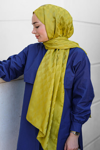 Koza Desen Jakar Şal Yağ Yeşil