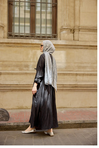 Kraş Büzgülü Yan Bağlamalı Elbise Siyah