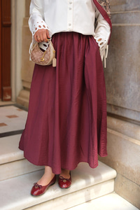 Krışık Kloş Etek Bordo